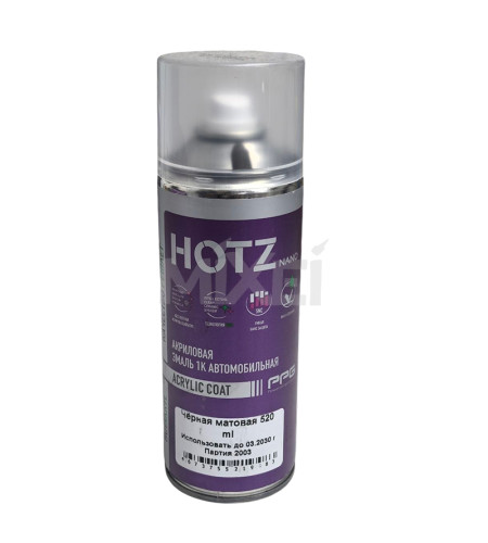 HOTZ 1к Акриловая эмаль 520 мл (Цвет: Черная матовая)
