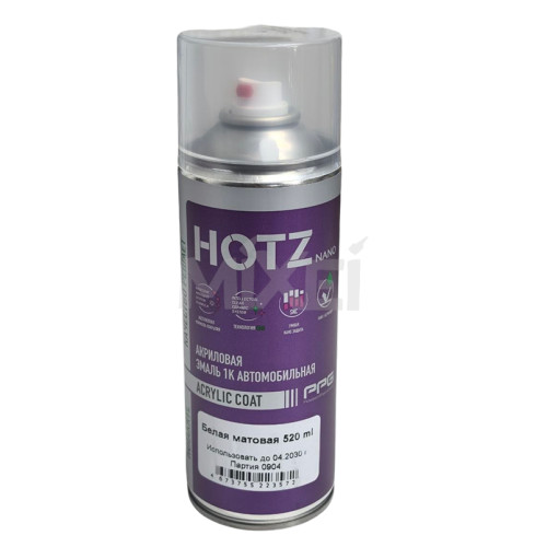 HOTZ 1к Акриловая эмаль 520 мл (Цвет: Белая матовая)