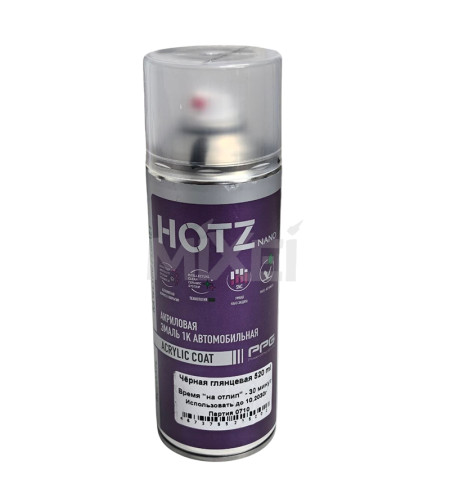 HOTZ 1к Акриловая эмаль 520 мл (Цвет: Черная глянцевая)