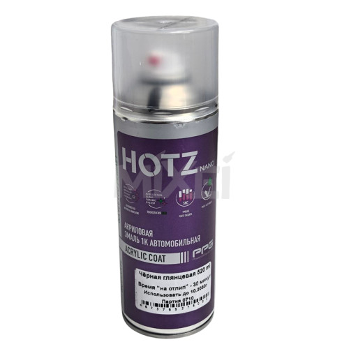 HOTZ 1к Акриловая эмаль 520 мл (Цвет: Черная глянцевая)