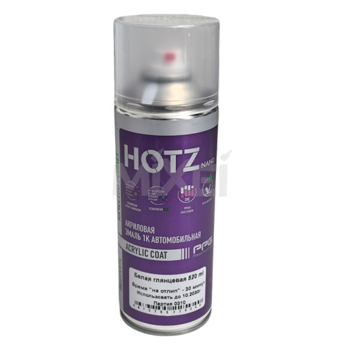 HOTZ 1к Акриловая эмаль 520 мл (Цвет: Белая глянцевая)